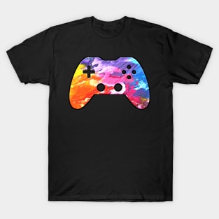 Abstract Splatter Paint - Gaming Gamer Abstract - Gamepad Controller - Video Game Lover - Graphic Background T-Shirt